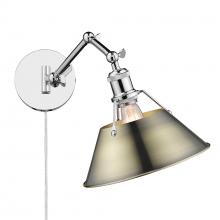  3306-A1W CH-AB - Orwell CH 1 Light Articulating Wall Sconce in Chrome with Aged Brass shade